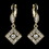 Elegance by Carbonneau E-9245-G-Clear Gold Clear Austrian Crystal Drop Bridal Earrings 9245