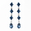 Elegance by Carbonneau E-937-Silver-Navy Elegant Silver & Navy Blue Crystal Drop Earrings E 937