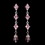 Elegance by Carbonneau E-937-Silver-Pink Elegant Silver & Pink Crystal Drop Earrings E 937