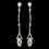 Elegance by Carbonneau E-9399-RD-CL Rhodium Clear CZ Crystal Dangle Earrings 9399