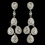 Elegance by Carbonneau E-9418-RD-CL Rhodium Clear Teardrop CZ Crystal Chandelier Earrings 9418