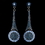 Elegance by Carbonneau E-942-Silver-Blue Captivating Modern Blue Crystal Earrings E 942