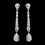 Elegance by Carbonneau E-945-Silver-Clear Elegant Silver & Clear Pave Drop Earrings E 945