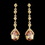 Elegance by Carbonneau E-948-G-Topaz Gold & Topaz Vintage Teardrop Dangle Earrings E 948