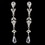 Elegance by Carbonneau E-949-Silver-Clear Radiant Silver Clear Crystal Dangle Earrings E 949