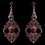 Elegance by Carbonneau E-954-Silver-Red Elegant Red Vintage Crystal Earrings E 954