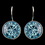Elegance by Carbonneau E-9600-S-Aqua Silver Aqua Swarovski Crystal Element Round Leverback Earrings 9600