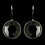 Elegance by Carbonneau E-9600-S-Black Silver Jet Black Swarovski Crystal Element Round Leverback Earrings 9600
