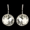 Elegance by Carbonneau E-9600-S-CL Silver Clear Swarovski Crystal Element Round Leverback Earrings 9600