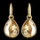 Elegance by Carbonneau E-9601-G-Lt-Topaz Gold Light Topaz Swarovski Crystal Element Teardrop Dangle Hook Earrings 9601