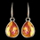 Elegance by Carbonneau E-9601-S-Fireopal Silver Fireopal Swarovski Crystal Element Teardrop Dangle Hook Earrings 9601
