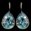 Elegance by Carbonneau E-9602-S-Aqua Silver Aqua Swarovski Crystal Element Teardrop Leverback Earrings 9602
