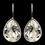Elegance by Carbonneau E-9602-S-CL Silver Clear Swarovski Crystal Element Teardrop Leverback Earrings 9602