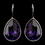 Elegance by Carbonneau E-9602-S-Purple Silver Purple Velvet Swarovski Crystal Element Teardrop Leverback Earrings 9602