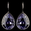 Elegance by Carbonneau E-9602-S-Tanzanite Silver Tanzanite Swarovski Crystal Element Teardrop Leverback Earrings 9602