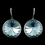 Elegance by Carbonneau E-9603-S-Aqua Silver Aqua Swarovski Crystal Element Large Round Leverback Earrings 9603