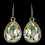 Elegance by Carbonneau E-9604-G-Luminous Gold Luminous Green Swarovski Crystal Element Large Teardrop Hook Earrings 9604