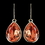 Elegance by Carbonneau E-9604-G-Pad Gold Padparadscha Swarovski Crystal Element Large Teardrop Hook Earrings 9604