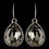 Elegance by Carbonneau E-9604-S-Smoke Silver Smoke Swarovski Crystal Element Large Teardrop Hook Earrings 9604