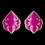Elegance by Carbonneau E-9626-G-Fuchsia Gold Hot Pink Simple Enameled Earrings 9626