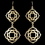 Elegance by Carbonneau E-9628-G Light Matt Gold Dangle Floral Earrings 9628