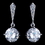 Elegance by Carbonneau E-9633-RD-CL Rhodium Clear Round CZ Dangle Earrings