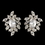 Elegance by Carbonneau E-9731-RD-CL Rhodium Clear Oval & Marquise CZ Crystal Cluster Stud Earrings 9713