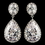 Elegance by Carbonneau E-9737-RD-CL Rhodium Clear Large Teardrop CZ Crystal Drop Earrings 9737