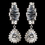 Elegance by Carbonneau E-9739-RD-CL Rhodium Clear Teardrop CZ Crystal Drop Earrings 9739