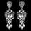 Elegance by Carbonneau Antique Rhodium Silver Clear Rhinestone & Freshwater Pearl Accent Drop Earrings 9864