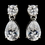 Elegance by Carbonneau E-9951-AS-Clear Silver Clear CZ Tear Drop Earrings 9951