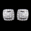 Elegance by Carbonneau E-9989-SS-Clear Solid 925 Sterling Silver Pave Square CZ Crystal Earrings 9989