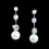 Elegance by Carbonneau E-3956-AS-White Charming Silver Clear CZ Bridal Earrings w/ Pearl Drop 3956