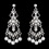 Elegance by Carbonneau E-958-S-White Elegant White Pearl & Crystal Chandelier Earrings E 958