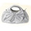 Elegance by Carbonneau EB-311-Silver Silver Satin Evening Bag 311 with Rhinestone Accented Handles