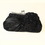 Elegance by Carbonneau EB-328-Black Black Braided Ruffle Floral Rhinestone Evening Bag 328 with Silver Frame & Shoulder Strap