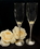 Elegance by Carbonneau FL-21083 Glass Wedding Toasting Flutes with Matt Silver Crystal Stem FL 21083