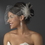 Elegance by Carbonneau HP-1027 White or Ivory Bridal Cage Veil Feather Accent Clip 1027