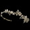 Elegance by Carbonneau HP-1536-LG-CL Light Gold Clear Crystal & Rhinestone Floral Side Headband Headpiece 1536