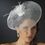 Elegance by Carbonneau Comb-2174 Fine Tulle Visor Bridal Hat with Feather Flower Accent Attached to Comb 2174