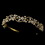 Elegance by Carbonneau HP-392-Gold-Ivory Rhinestone and Pearl Bridal Tiara HP 392