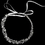 Elegance by Carbonneau HP-6438 Silver Rhodium Clear Rhinestone Vine Ivory Ribbon Headband 6438