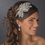 Elegance by Carbonneau HP-656-S-Ivory Silver Flower Side Accented Headpiece 656