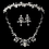 Elegance by Carbonneau Silver Clear Swarovski Crystal Bead, Rhinestone & White Pearl Headpiece 7112 & Jewelry Set 7208