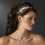 Elegance by Carbonneau HP-7799-S-White Elegant Silver Rhinestone Sparkle Headband with Glistening Feather & Bow Side Accent - HP 7799