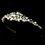 Elegance by Carbonneau HP-8234-Gold Headpiece 8234 Gold Ivory Clear w/ Natural Pearl