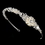 Elegance by Carbonneau HP-8262-S-Ivory Silver Freshwater Pearl Bridal Tiara HP 8262