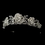 Elegance by Carbonneau HP-868-AS-Clear Antique Silver Clear Rhinestone Flowers & Leaves Tiara Headpiece 868