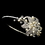 Elegance by Carbonneau HP-9618-S-FW Silver Bridal Headband with Rhinestone & Ivory Pearl Side Accenting Flower 9618