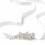 Elegance by Carbonneau HP-9667 Ivory Ribbon Bridal Headband with Rhinestone Pave Flower Side Accent / Bridal Belt 9667